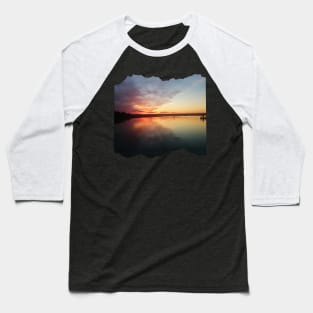 Beautiful photography of ocean waves and sunset sky landscape USA nature lovers Baseball T-Shirt